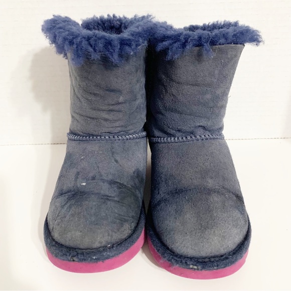 UGG Bailey Bow II 3280 Suede Leather Bow Short Shearling Lined Winter Snow Boots - Picture 4 of 10